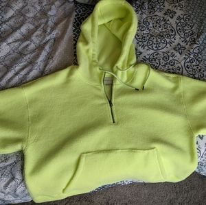 Fleece Cropped Quarter Zip Hoodie